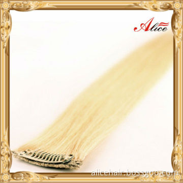 Top quality blonde clip hair extension